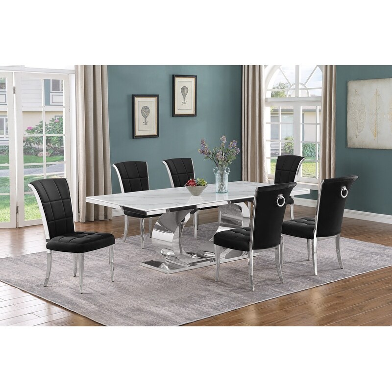 Best Quality Furniture D432/3 SC320 7 Dining Set with 87\