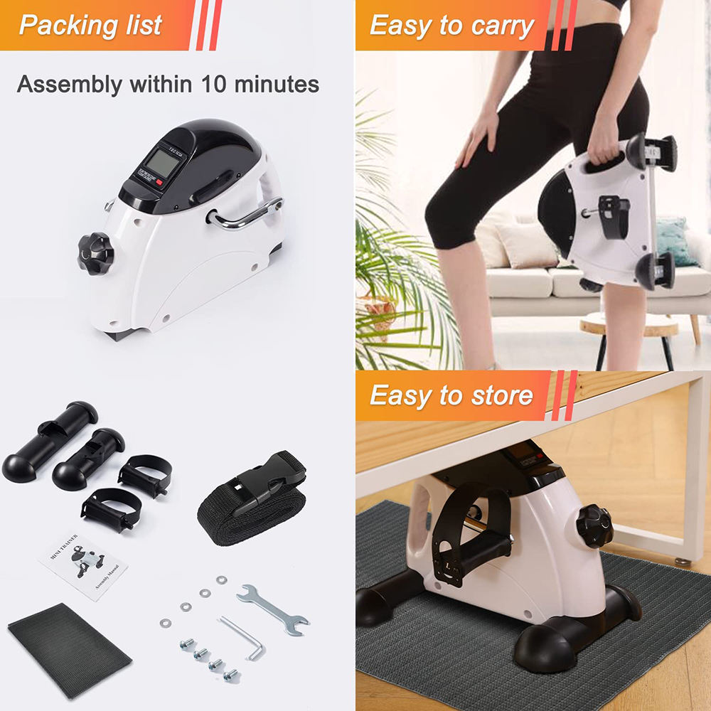 Indoor Mini Exercise Bike  Portable Foot Pedal Exercise Physical Therapy Rehab Training Bike