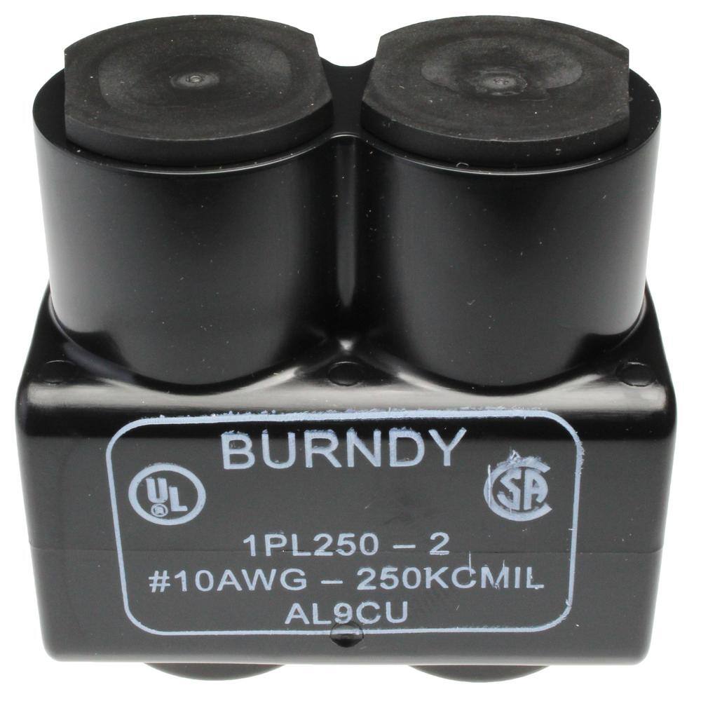 RACO BURNDY Aluminum Black 2-Port 1-Sided UV-Insulated Standard Wire Connector 1-Pack 1PL2502R