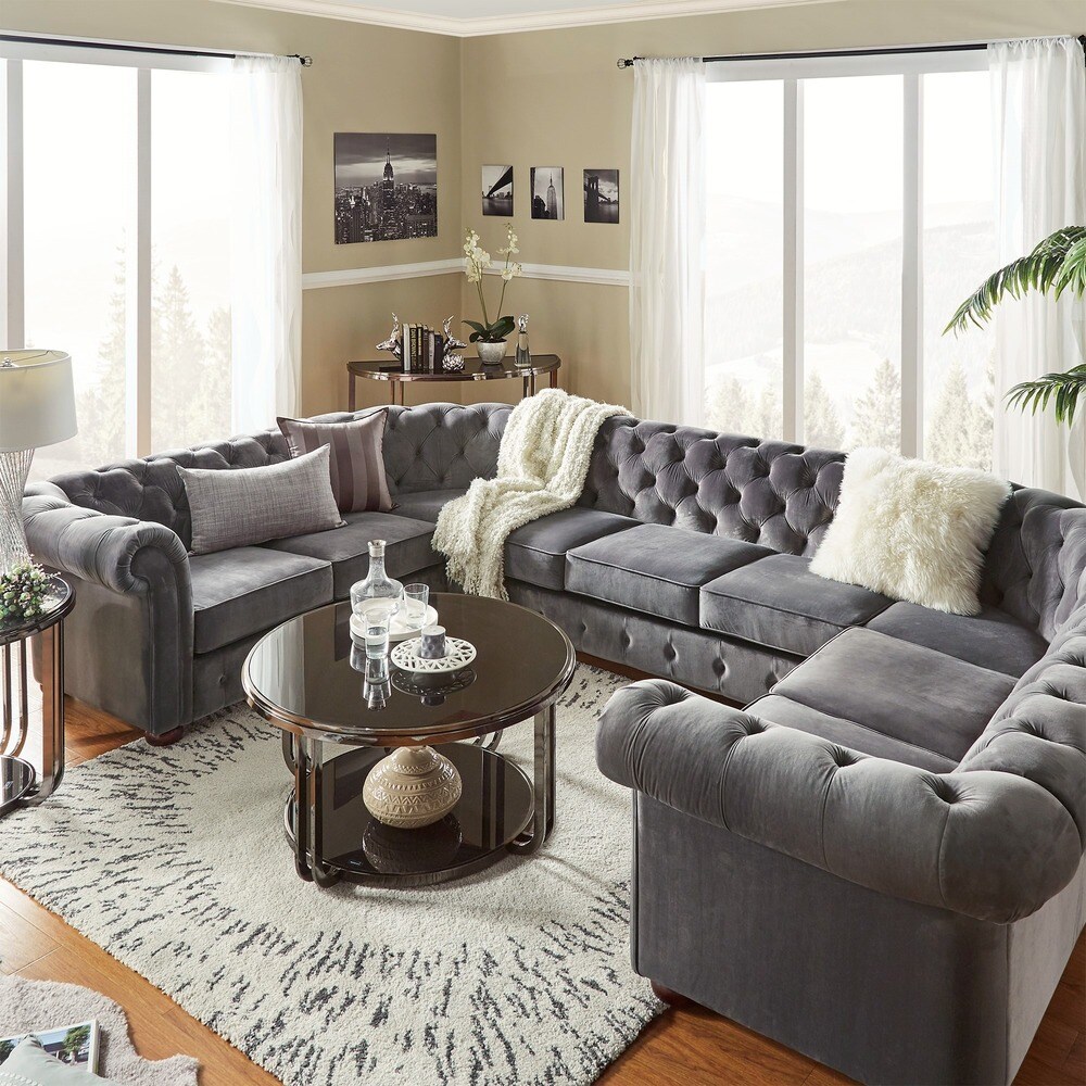 Knightsbridge Chesterfield U shaped Sectional by iNSPIRE Q Artisan