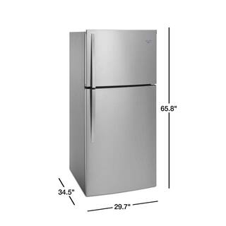 Whirlpool 19.2 cu. ft. Top Freezer Refrigerator in Monochromatic Stainless Steel WRT519SZDM