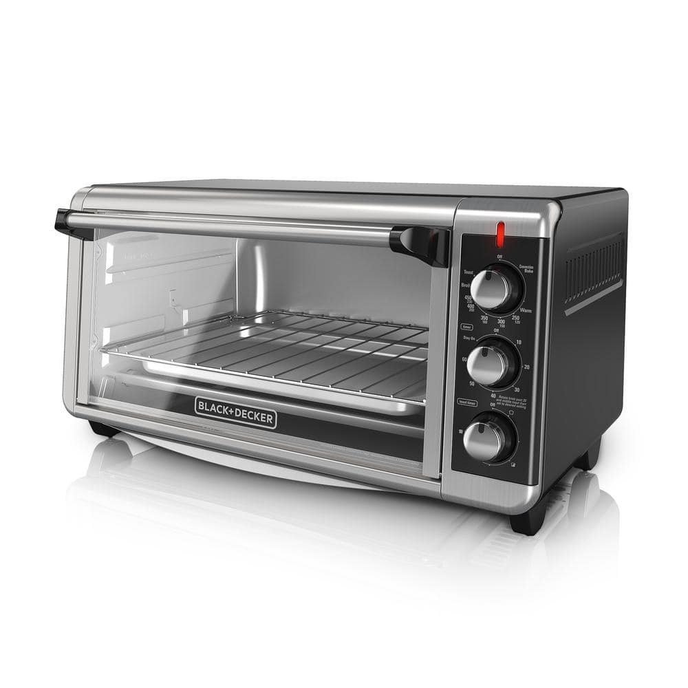 BLACK+DECKER 1500 W 8-Slice Stainless Steel Toaster Oven with Broiler TO3250XSB