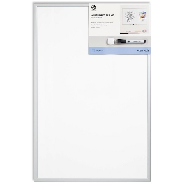 Magnetic Dry Erase Board With Marker Silver Frame