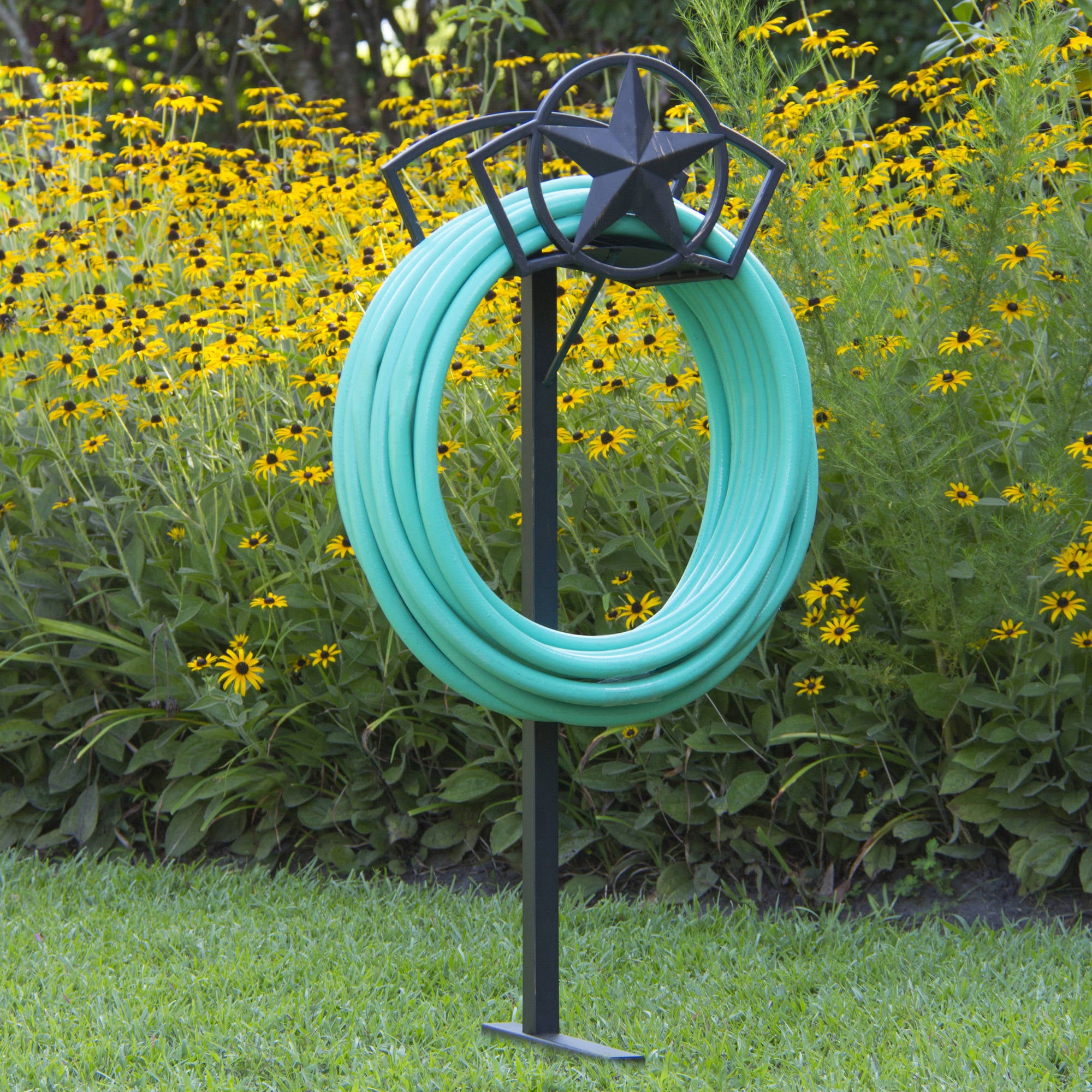 Liberty Garden Star 125' Metal Hose Stand - Bronze