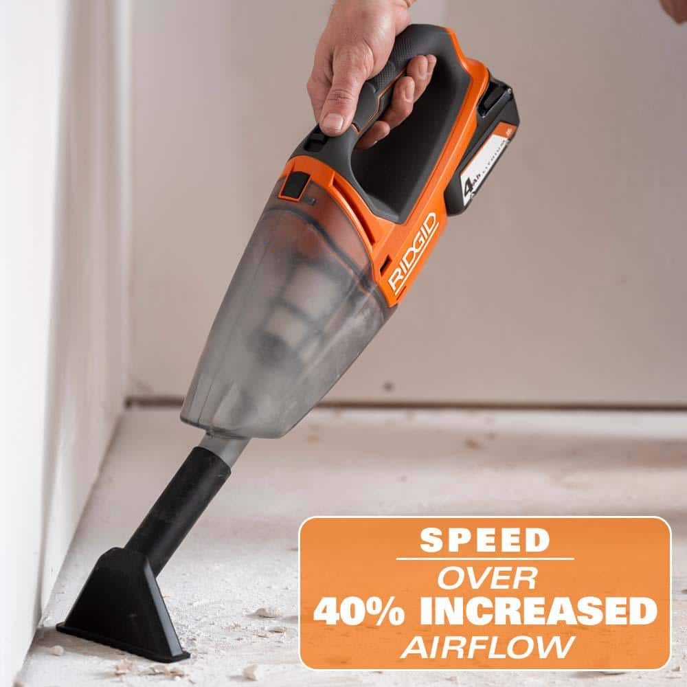 RIDGID 18V Cordless Hand Vacuum Kit with 2.0 Ah Battery and Charger R8609021KN