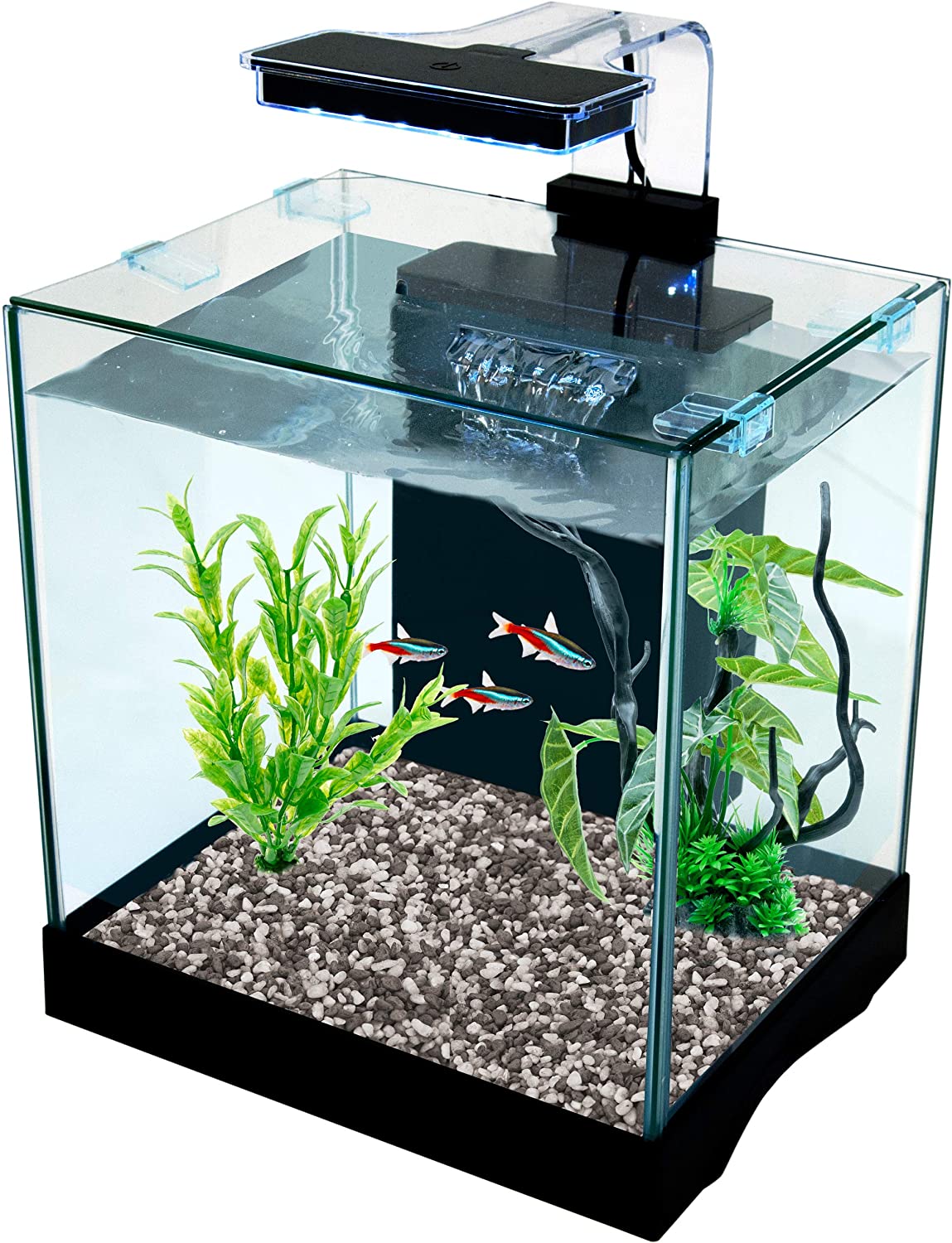 Penn-Plax Cascade Desktop Aquarium Kit Small and Tight Spaces 3.2 Gallons