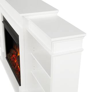 Real Flame Ashton Grand 92 in. Freestanding Electric Fireplace TV Stand in White 7190E-W