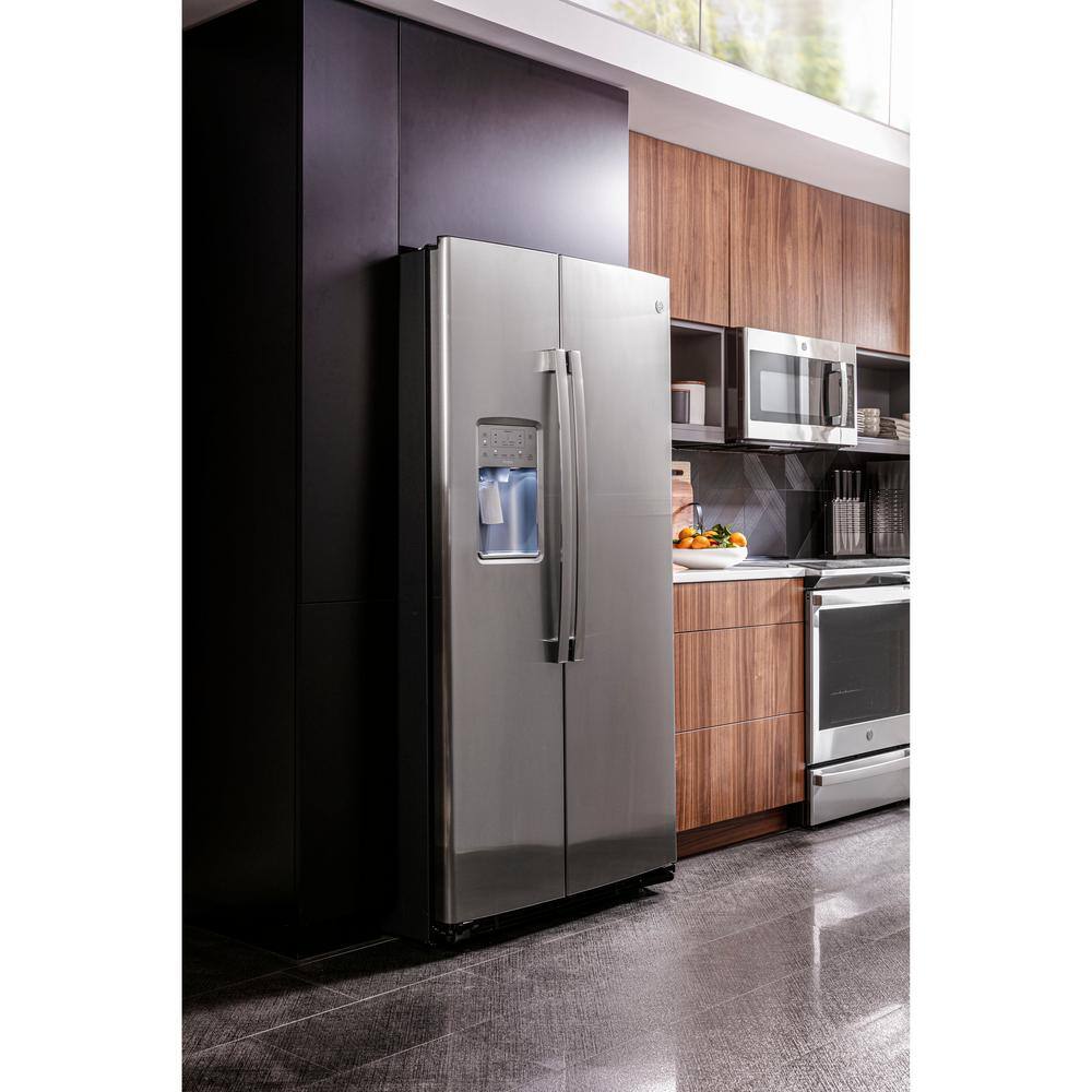 GE Profile Profile 25.3 cu. ft. Side by Side Refrigerator in Fingerprint Resistant Stainless Steel ENERGY STAR PSE25KYHFS