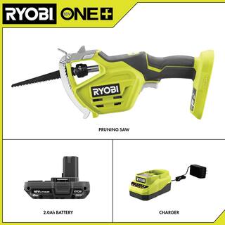 RYOBI ONE+ 18V Electric Cordless Pruning Reciprocating Saw with 2.0 Ah Battery and Charger P2530