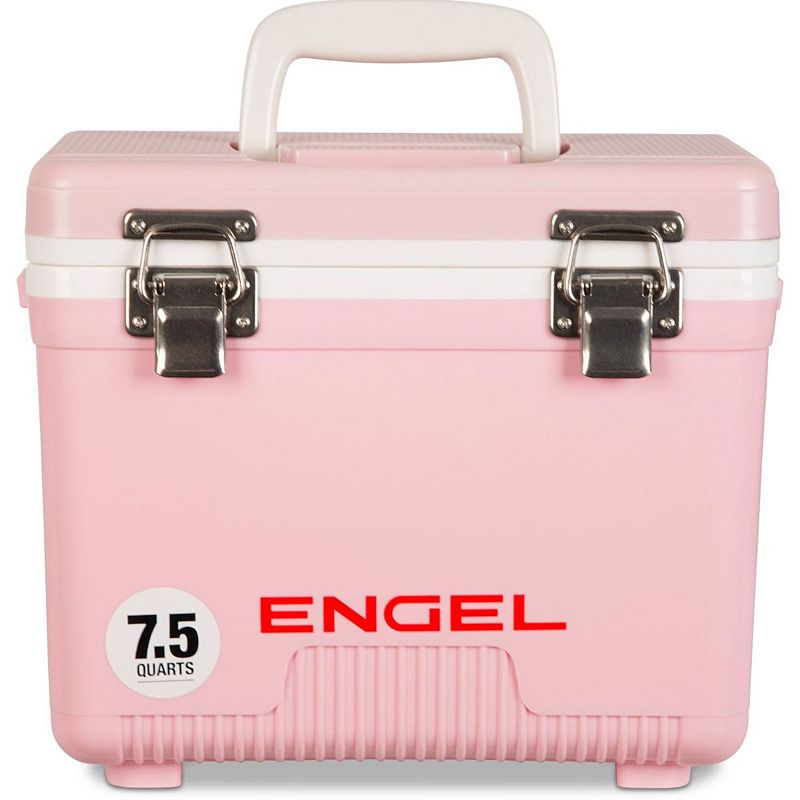 Engel 7.5-Quart EVA Gasket Seal Ice and DryBox Cooler with Carry Handles， Pink