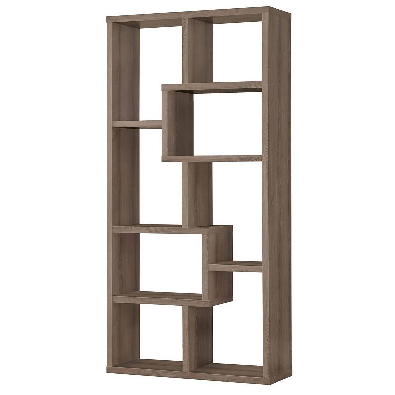 Multiple Cubed Rectangular Bookcase， Gray