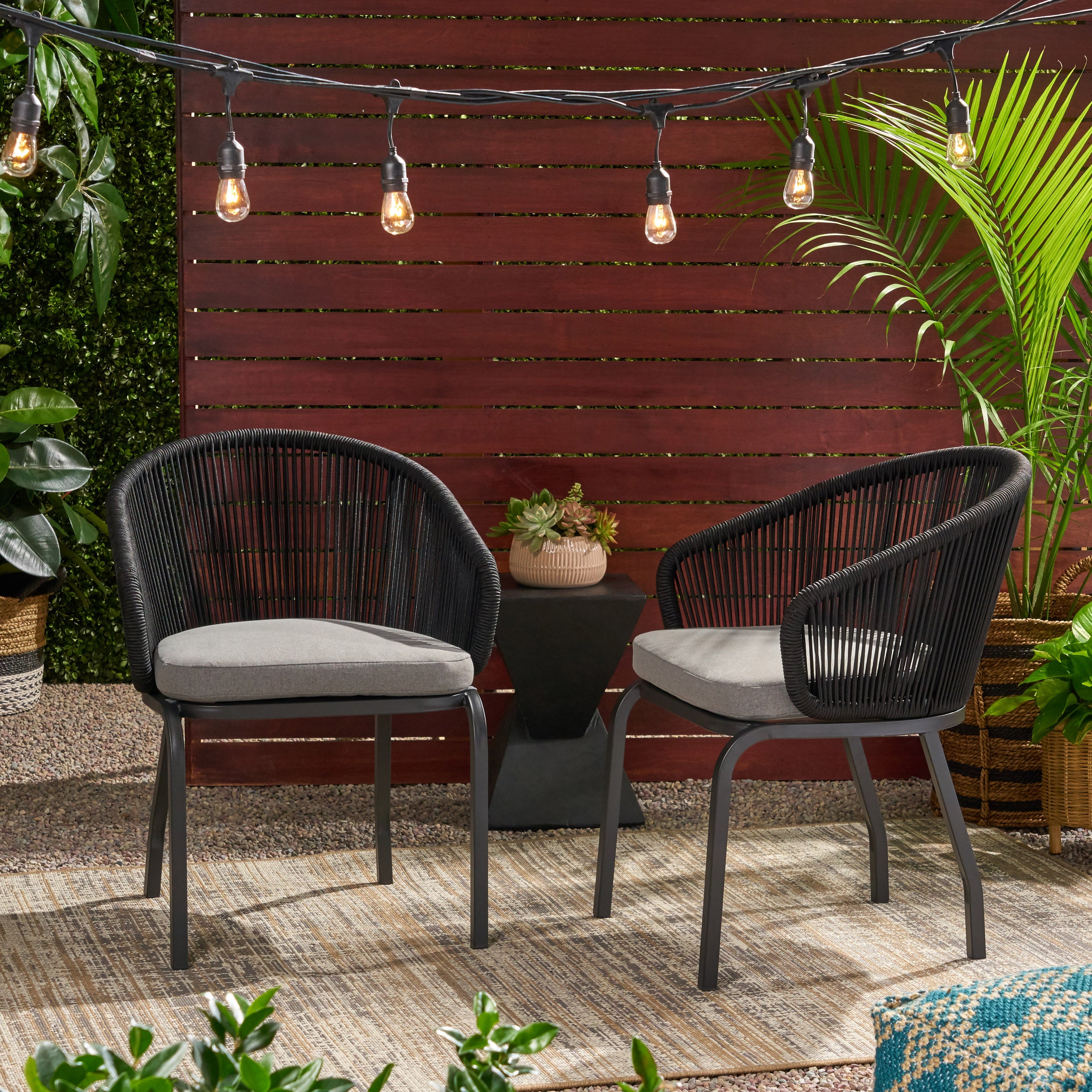 Ola Outdoor Modern Club Chair (Set of 2)