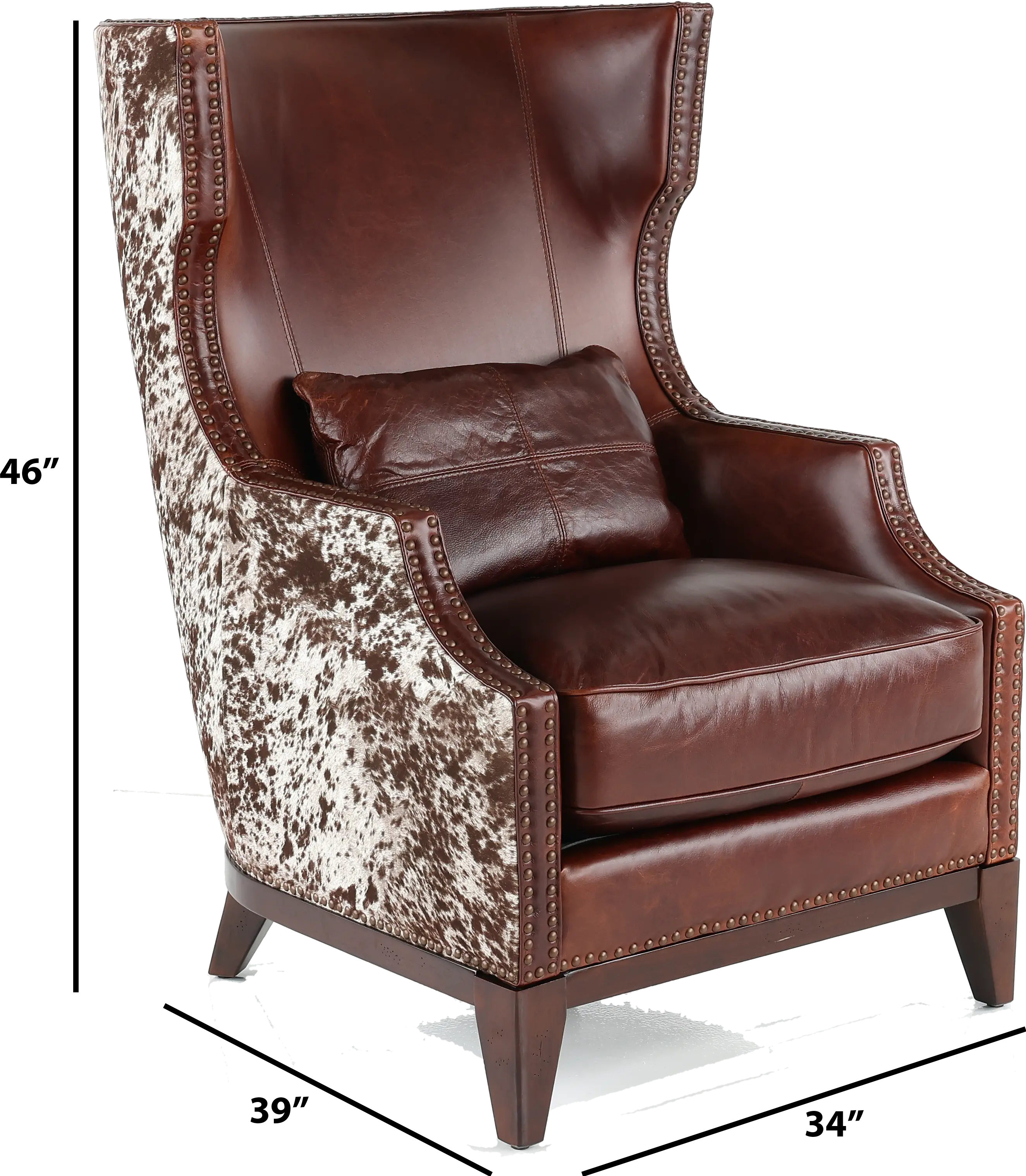 Havana Chocolate Brown Leather Wingback Chair