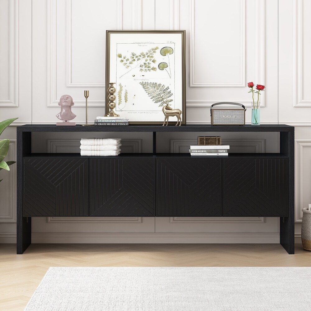 Modern Adequate Storage Space Sideboard MDF Storage Cabinet with Double Storey Tabletop and Ample Storage Space