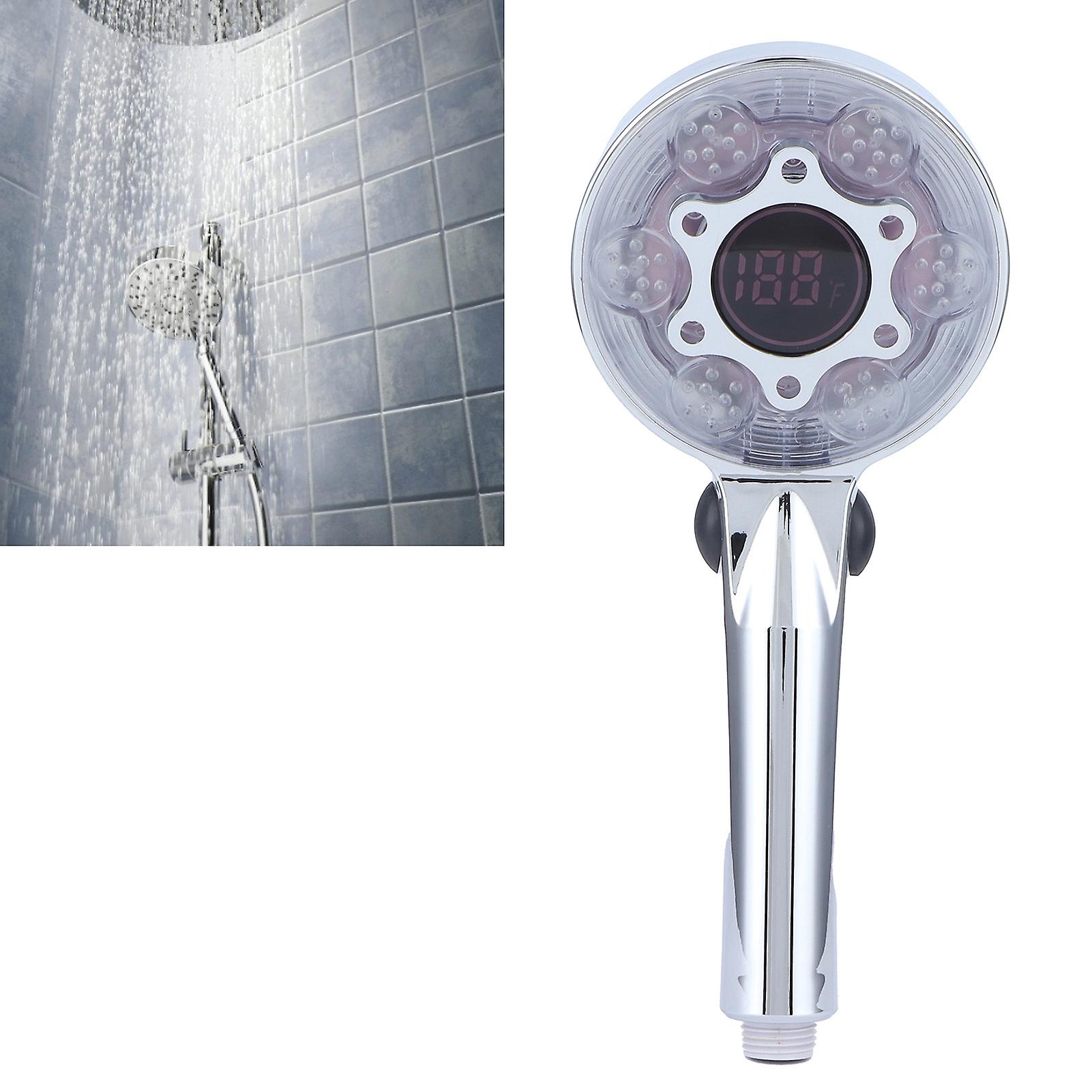 Temperature Sensor Led Shower Head，3-settings Powerful Water Spray，water Saving Sprayer For Home Bathroom