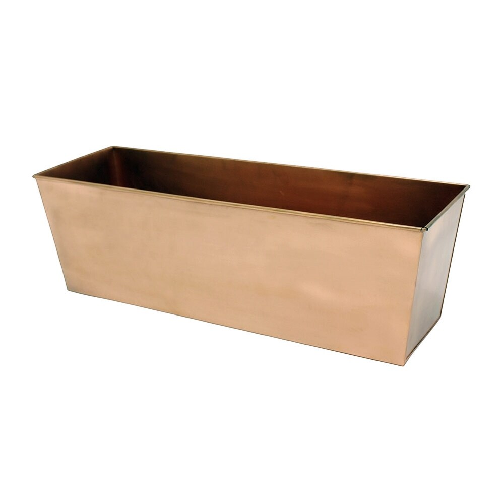 Achla Designs Medium Galvanized Steel Flower Box Planter  23.25 Inch Wide  Copper Plated