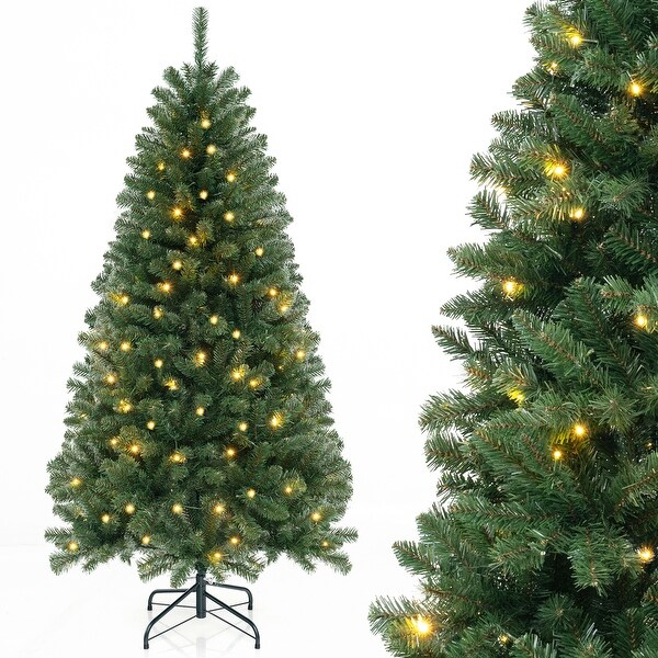 Artificial Christmas Tree with Branch Tips and Warm White LED Lights