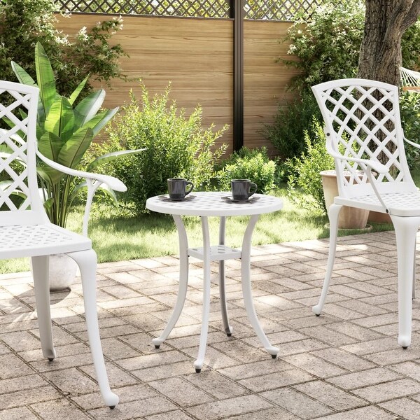 vidaXL Patio Table White Ø18.9