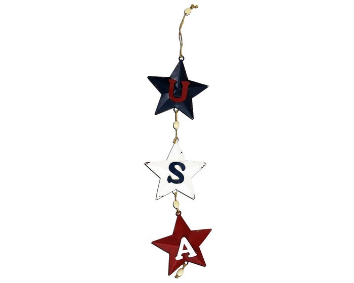 Alpine Patriotic Metal USA Hanging Stars Wall Décor - YHL822HH