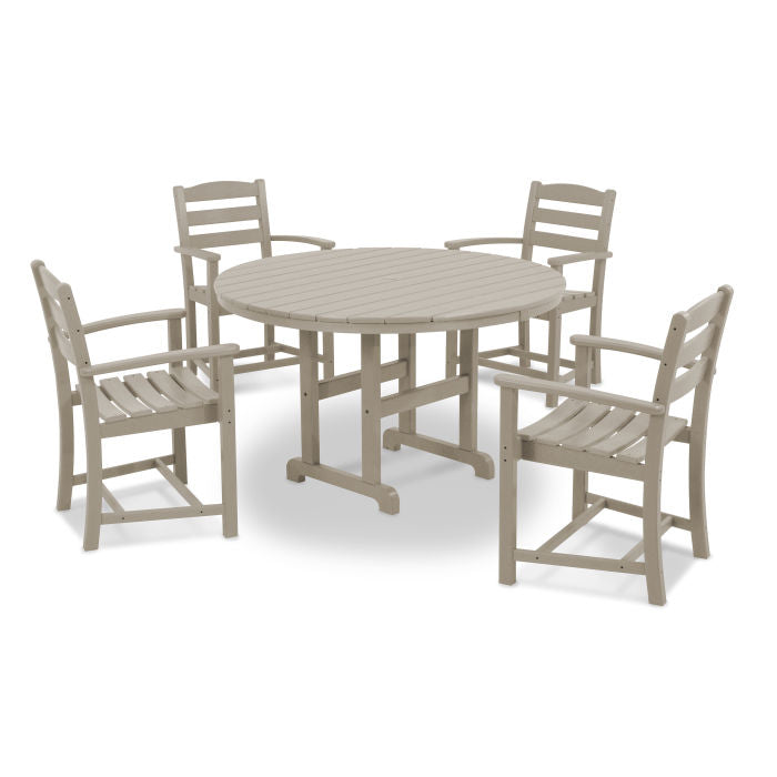 Polywood La Casa Café 5-Piece Round Farmhouse Dining Set PWS132-1