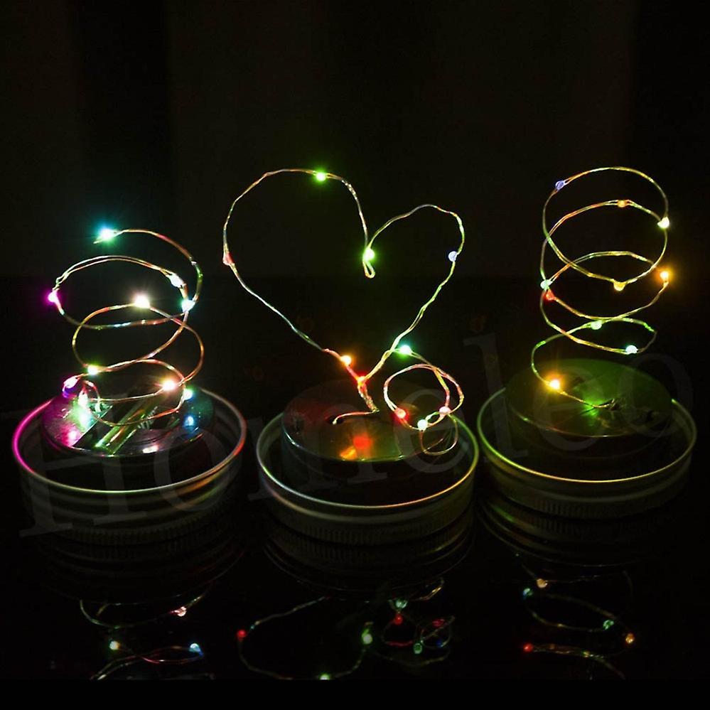 Led Fairy Light Solar Mason Jar Lid Lights Color Changing Garden Decor