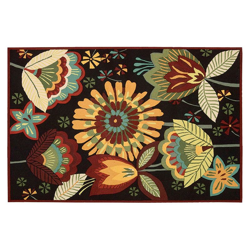 Nourison Fantasy Black Floral Rug