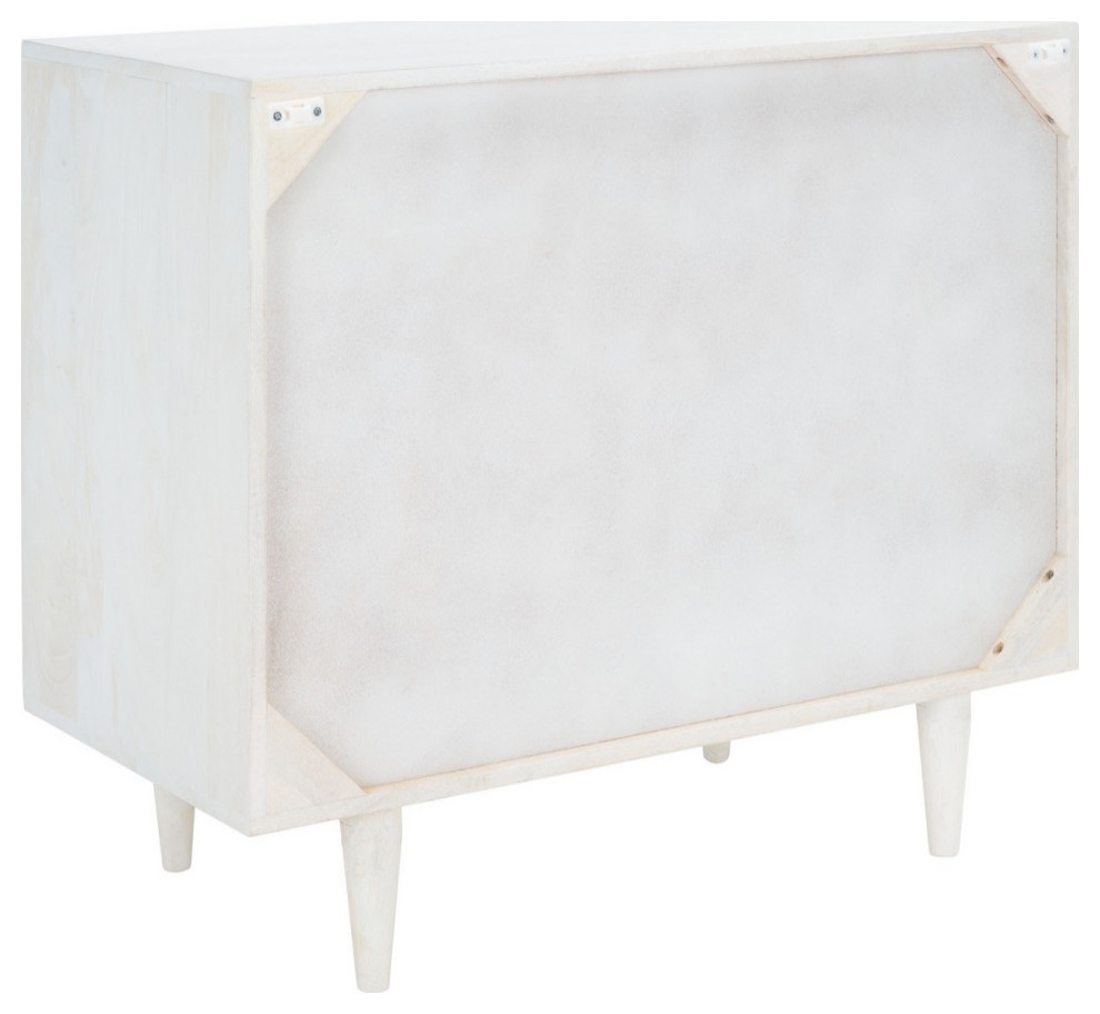 Miller 3 Drawer Chest Whitewash/Silver   Midcentury   Accent Chests And Cabinets   by V.S.D Furniture  Houzz