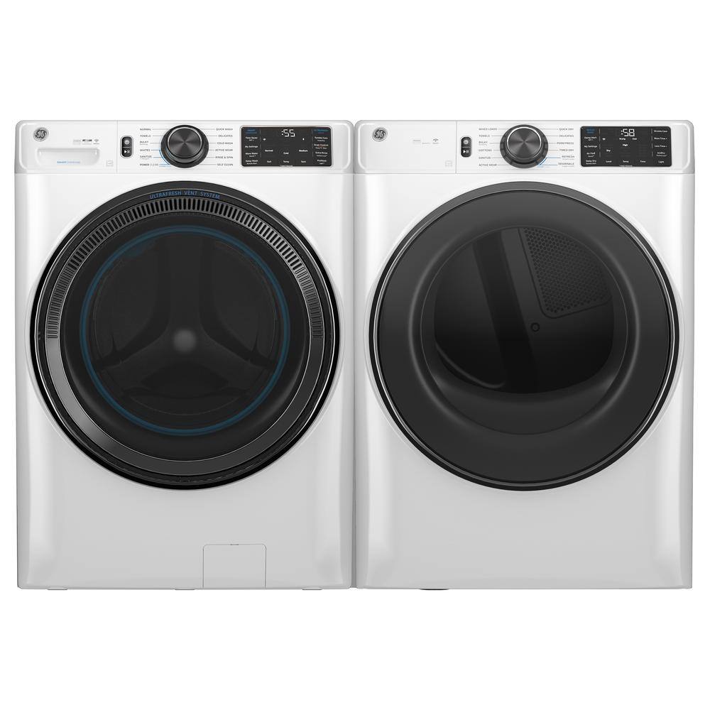 GE 5.0 cu.ft. Smart Front Load Washer in White with Steam UltraFresh Vent System and Microban Technology GFW655SSVWW