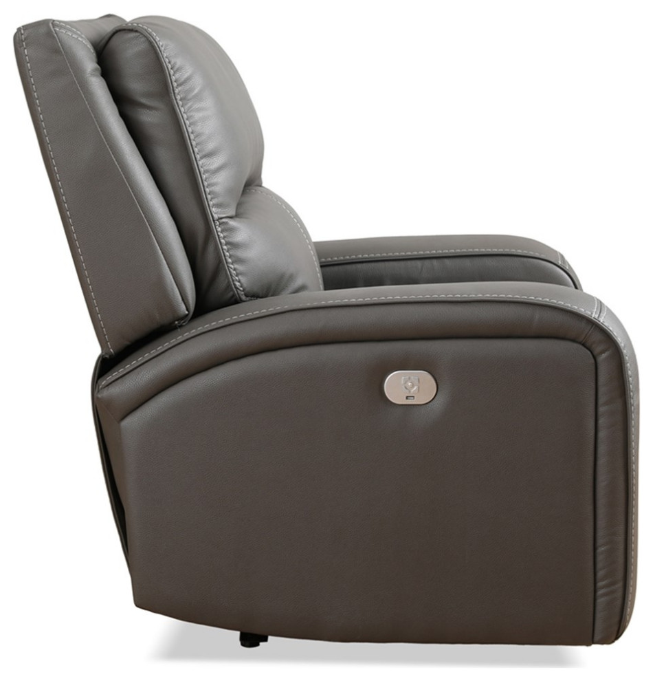 Bowery Hill Contemporary Fabric Power Zero Gravity Recliner in Haze Gray   Contemporary   Recliner Chairs   by Homesquare  Houzz