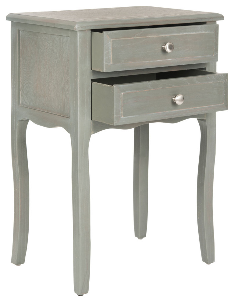 Edy End Table With Storage Drawers Ash Gray   Farmhouse   Side Tables And End Tables   by Virgil Stanis Design  Houzz