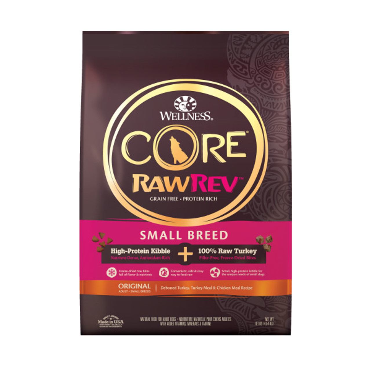 Wellness Core RawRev Small Breed Raw Turkey Dry Dog Food， 10 Lbs.