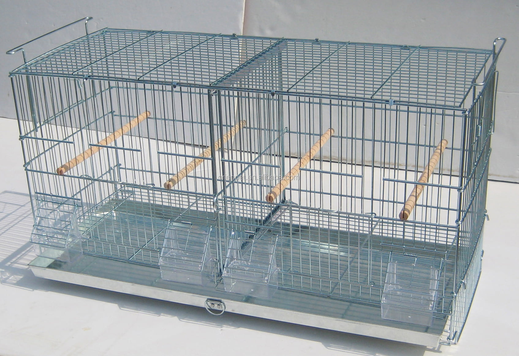 LARGE Combo-4 of Galvanized Zinc Plated Stack and Lock Double Breeding Breeder Flight Bird Cage Center Dividers Side Breeding Nest Doors With Rolling Stand