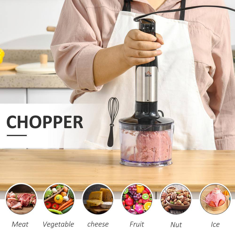 HOMCOM 1-Cup Multi-Speed Stainless Steel Food Processor with Chopper 800-103V80