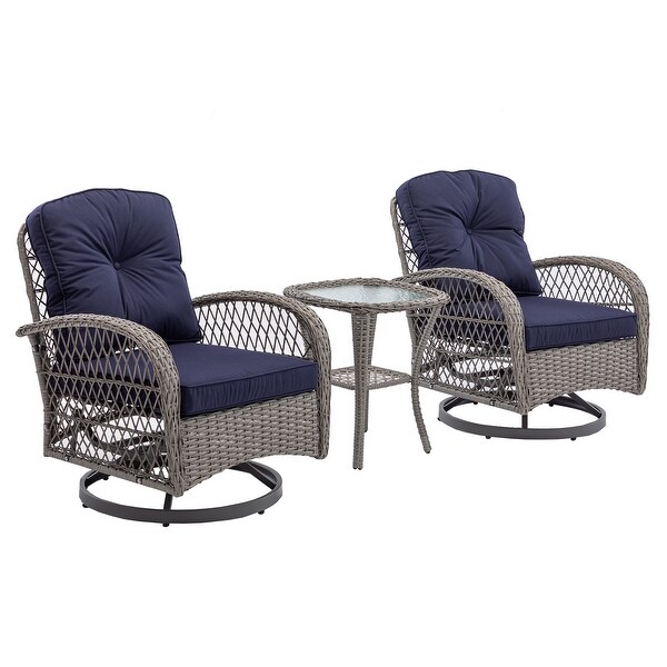 3pcs Outdoor Furniture Modern Wicker set - Overstock - 37795609