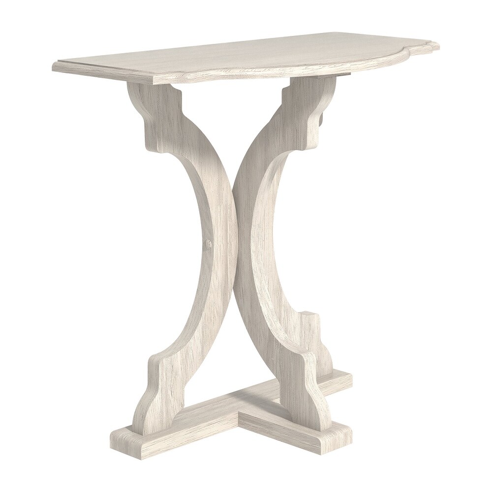 GALANO Doynton Half Moon Solid Wood Side Table