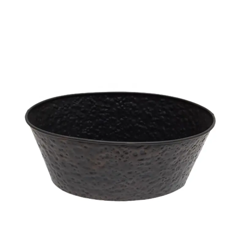 Iron Oval Embossed Planter Set Of 3 Large Size Bronze Colour Garden Pots   Planters For Flower Pots   Planters