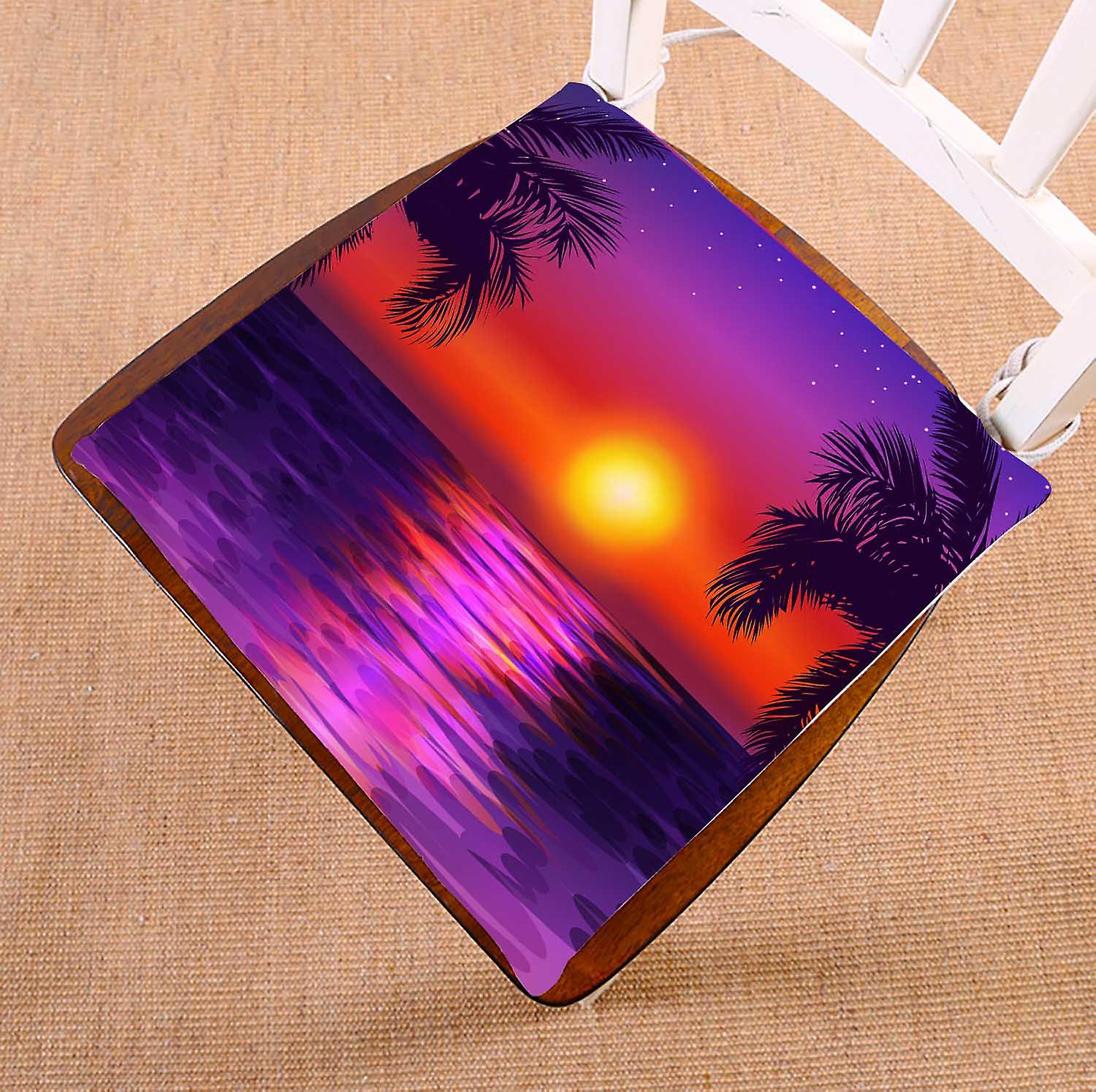 Paradise Seascape At Sunset Chair Pads Chair Mat Seat Cushion Chair Cushion Floor Cushion 45x45 Cm