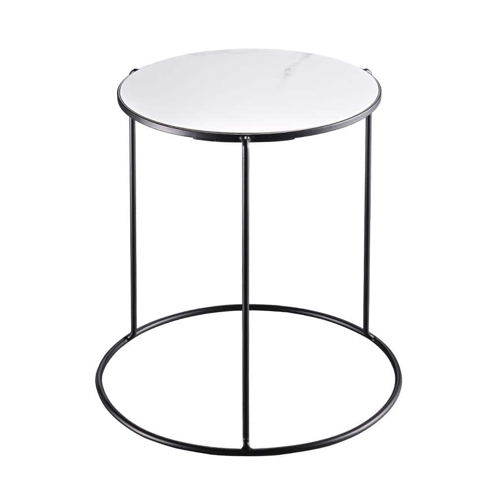 Vigoro 15 in. Marble Look Top Indoor Black Plant Stand 710267000