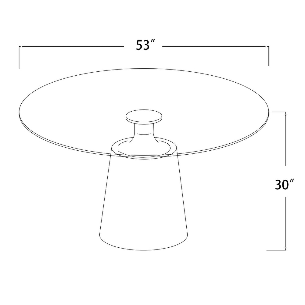 DAVEE FURNITURE Dining Table with Glass Table Top   53*53*30 inches