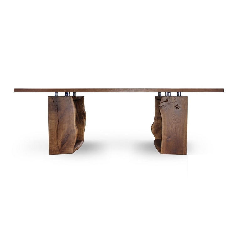 ROZG XO Solid Wood Dining Table   Walnut