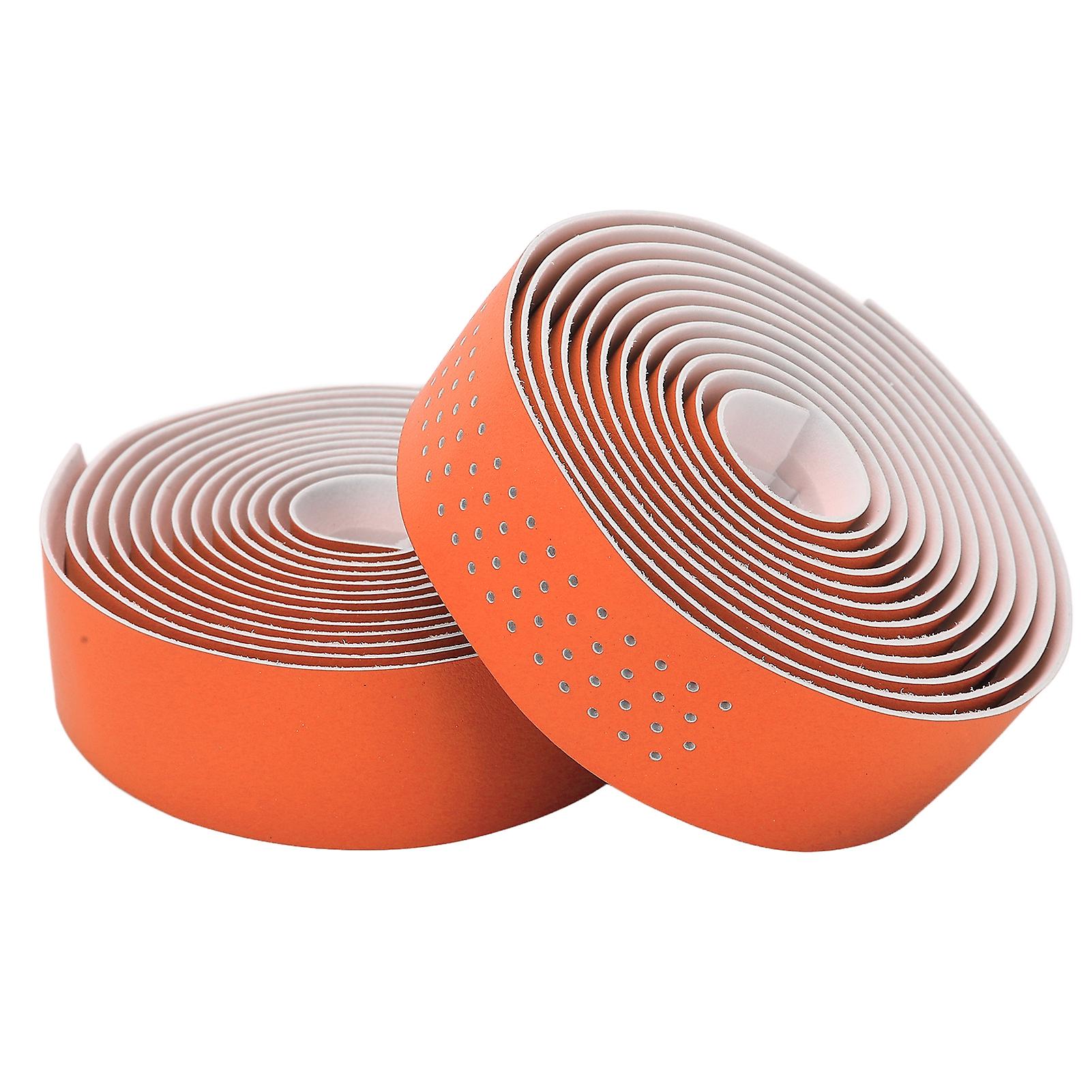 Bicycle Handlebar Tape Anti Slip Road Bike Handle Bar Wraps With End Plugs For Road Cyclingorange