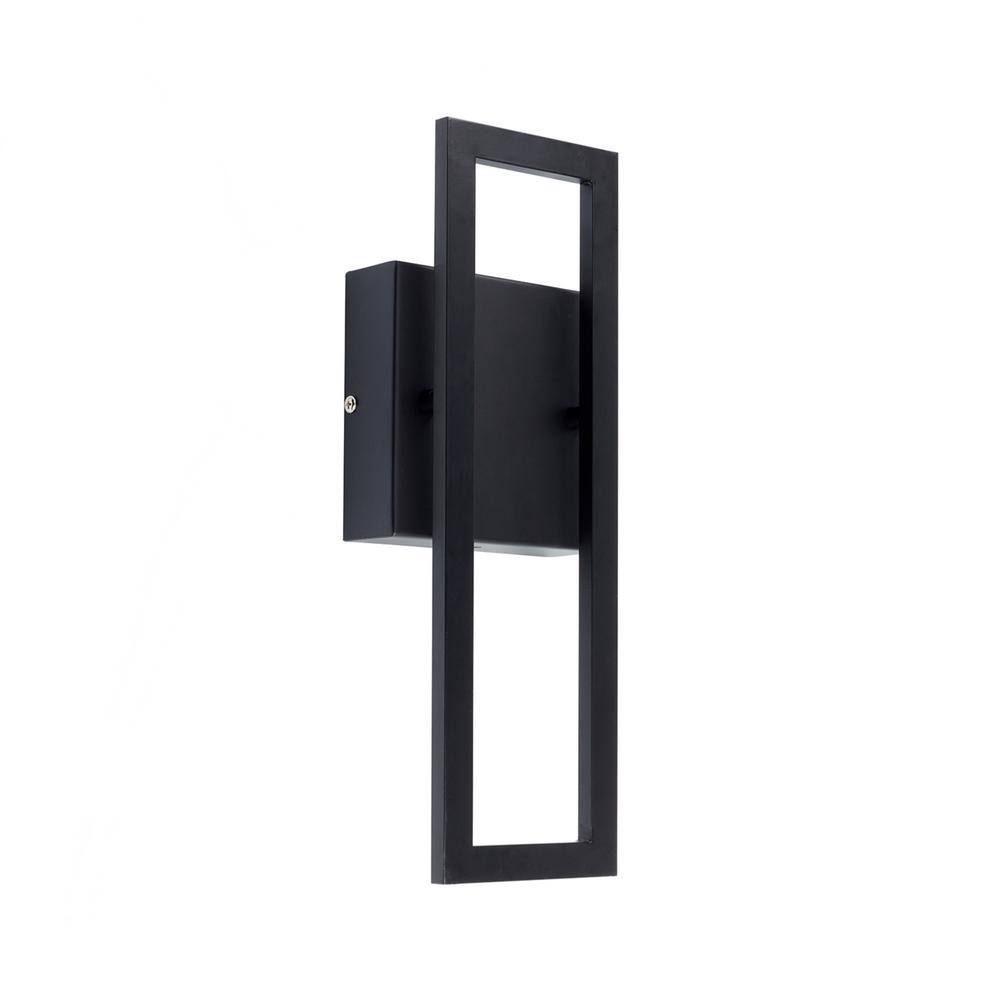 Globe Electric McKay Black Modern IndoorOutdoor Integrated LED 1-Light Wall Sconce 51432