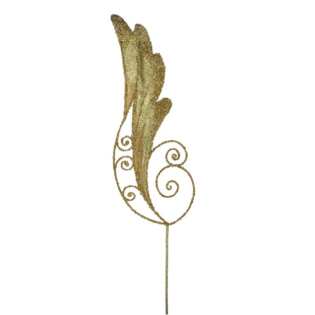 Glittered Gold Angel Wing Artificial Spring Craft Pick