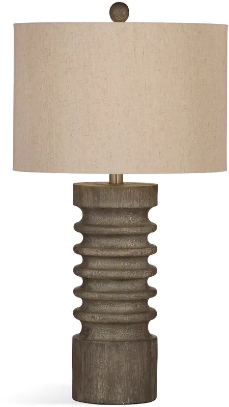 Gray Wash Turned Wood Table Lamp