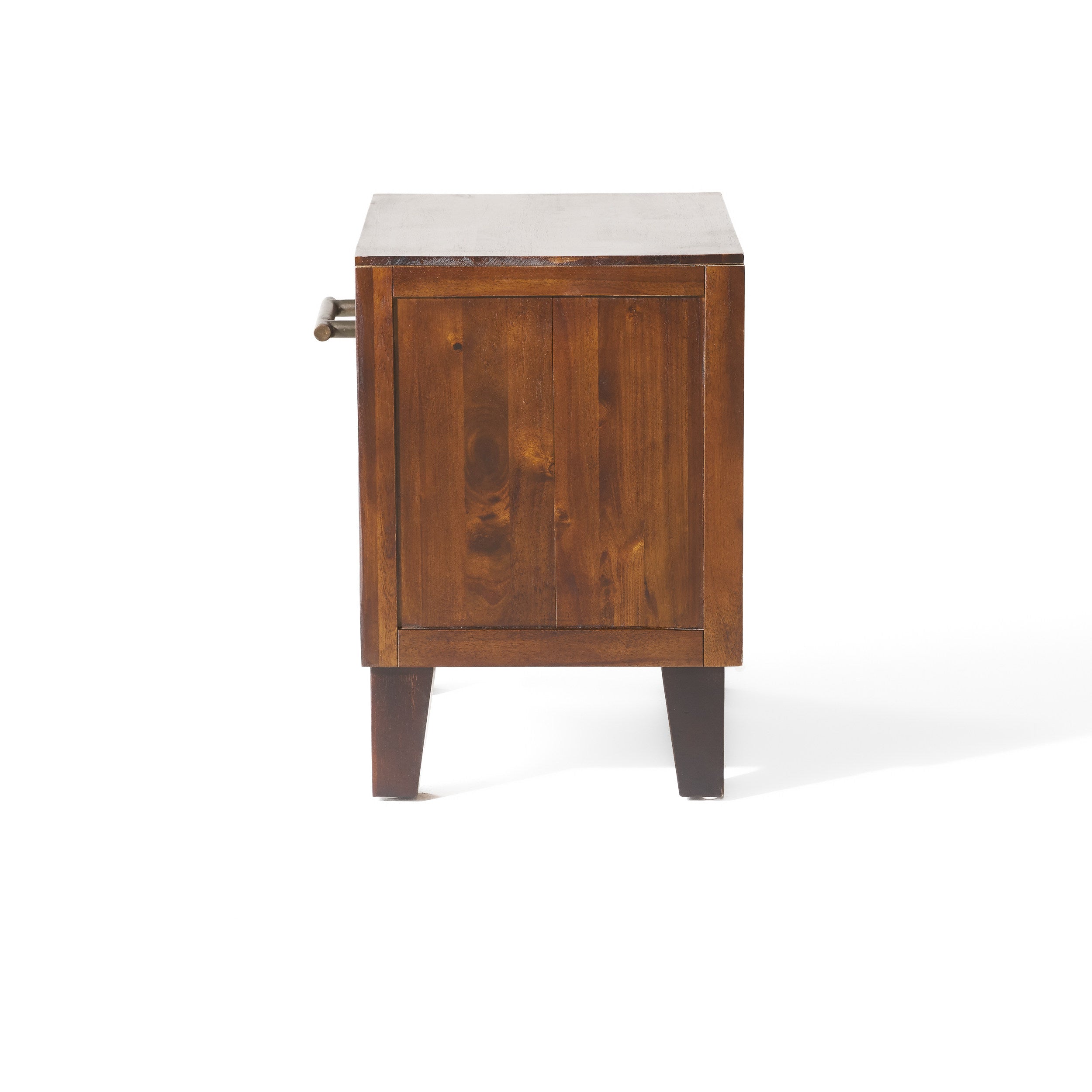 Glendora Brown Mahogany Solid Wood Single Drawer End Table Nightstand