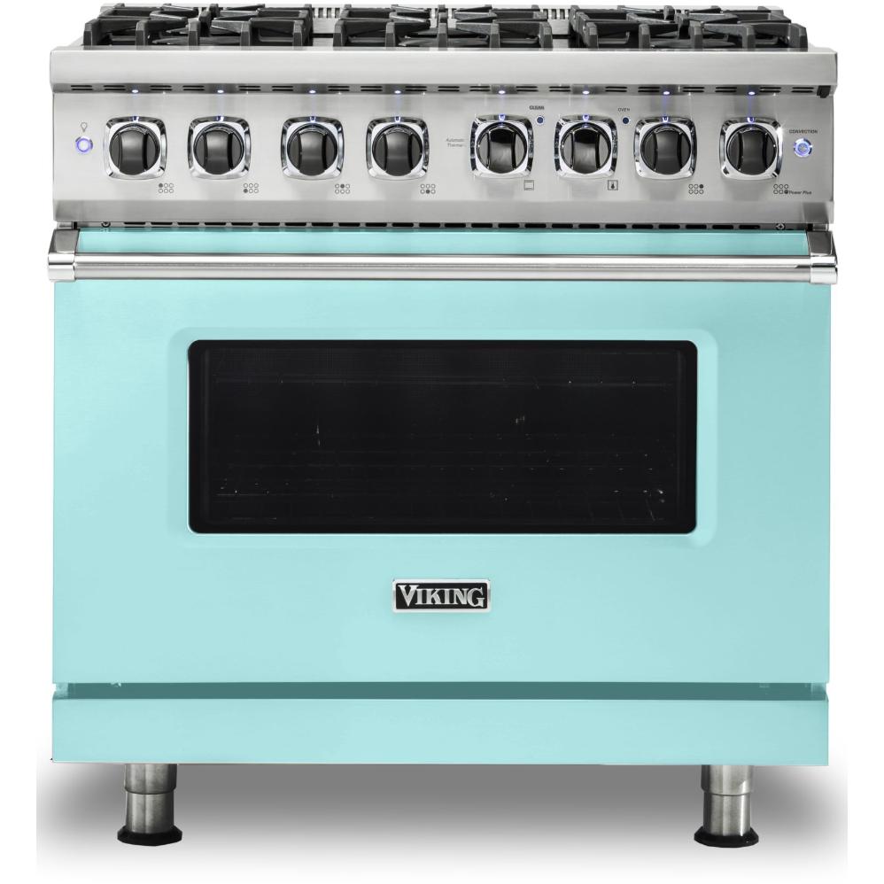 Viking 36-inch Freestanding Dual-Fuel Range with Vari-Speed Dual Flow Convection CVDR536-6BBWLP