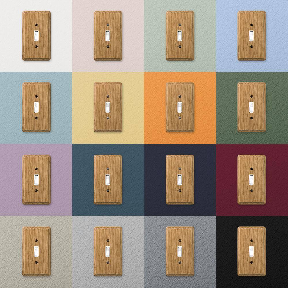 AMERELLE Contemporary 1 Gang Rocker Wood Wall Plate - Light Oak 901RL