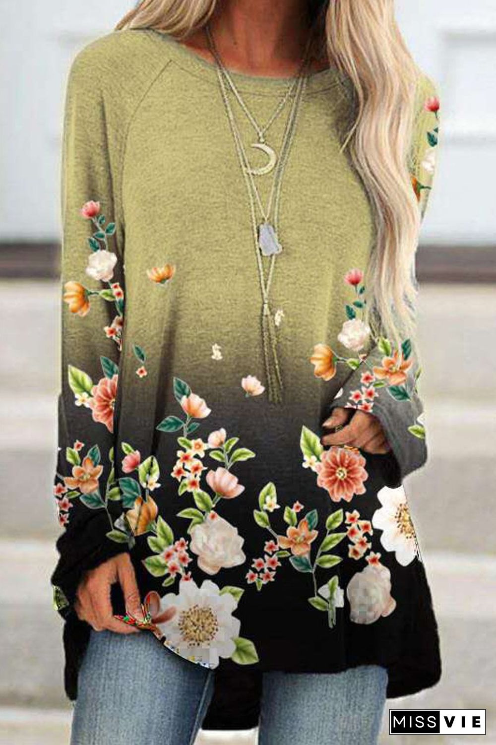 Floral Print Long Sleeve T-Shirt