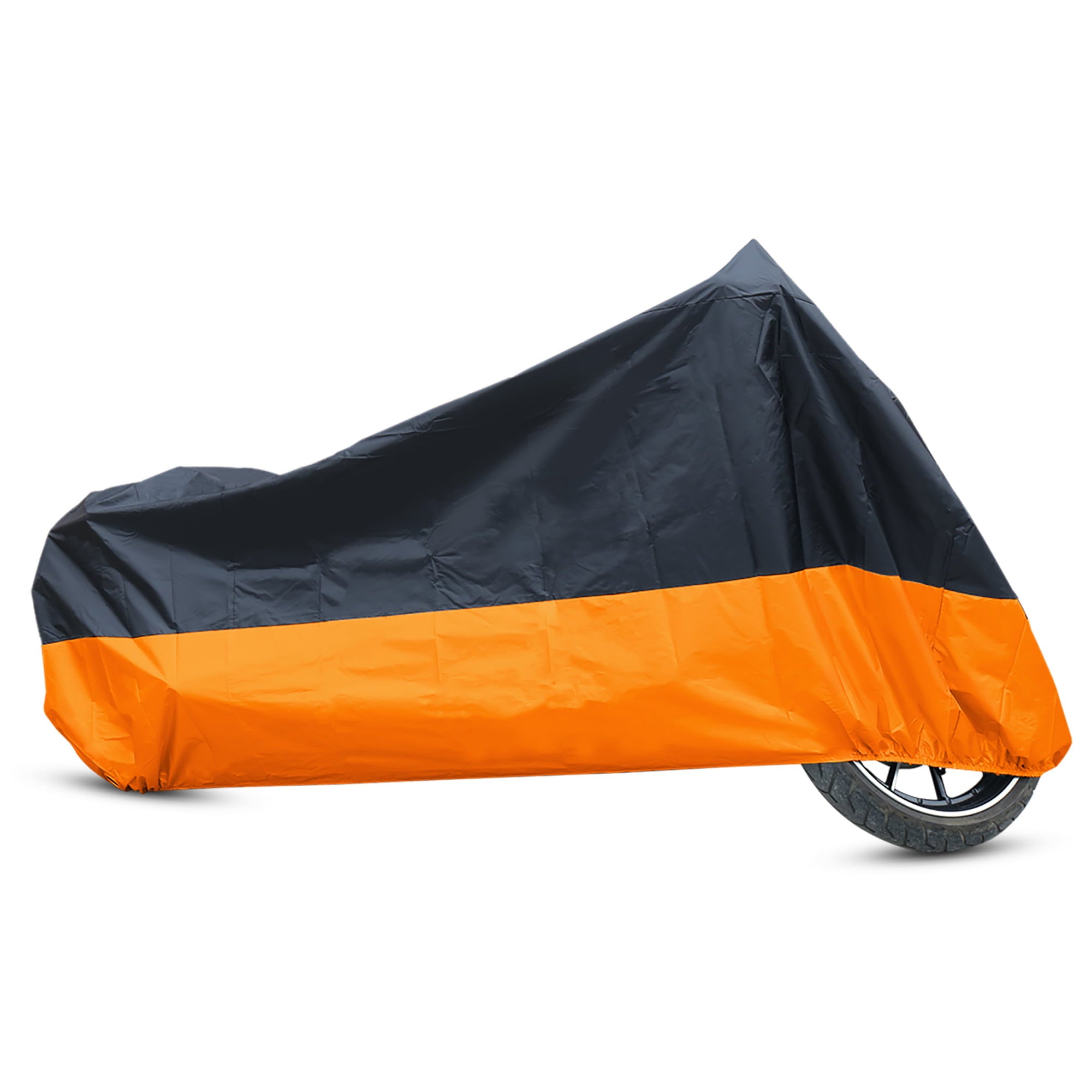 180T Polyester Taffeta Outdoor Waterproof Motorcycle Cover Protector L BlackOrange