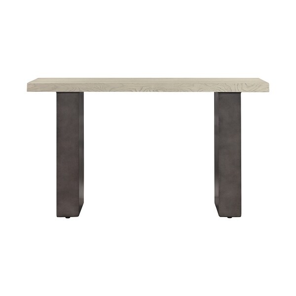 Abbey Modern Concrete and Solid Wood Entryway Console Table